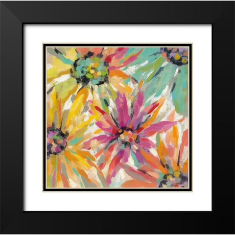 Abstracted Petals II Black Modern Wood Framed Art Print with Double Matting by Vassileva, Silvia