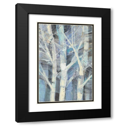 Winter Birches I Black Modern Wood Framed Art Print with Double Matting by Hristova, Albena