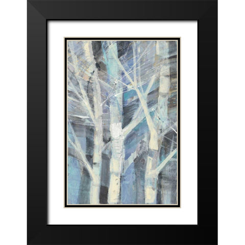 Winter Birches I Black Modern Wood Framed Art Print with Double Matting by Hristova, Albena