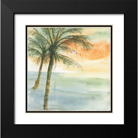 Island Sunset I Black Modern Wood Framed Art Print with Double Matting by Paschke, Chris