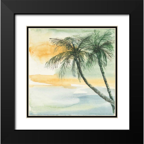 Island Sunset II Black Modern Wood Framed Art Print with Double Matting by Paschke, Chris