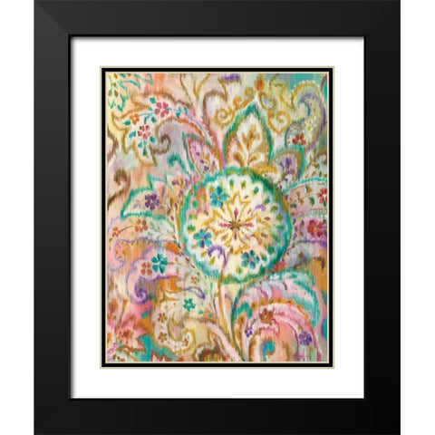 Boho Paisley I Black Modern Wood Framed Art Print with Double Matting by Nai, Danhui