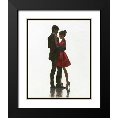 The Embrace II Red Dress Black Modern Wood Framed Art Print with Double Matting by Fabiano, Marco