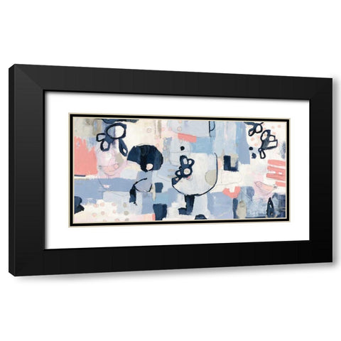 Take Flight Coral and Gray Black Modern Wood Framed Art Print with Double Matting by Wild Apple Portfolio