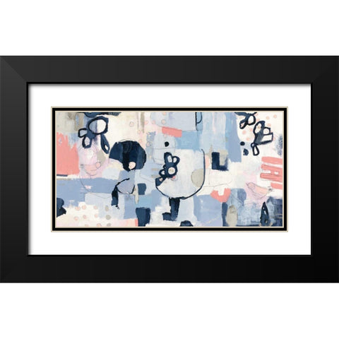 Take Flight Coral and Gray Black Modern Wood Framed Art Print with Double Matting by Wild Apple Portfolio
