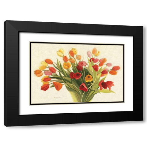 Spring Tulips Black Modern Wood Framed Art Print with Double Matting by Novak, Shirley