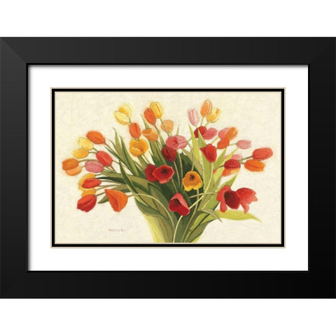 Spring Tulips Black Modern Wood Framed Art Print with Double Matting by Novak, Shirley