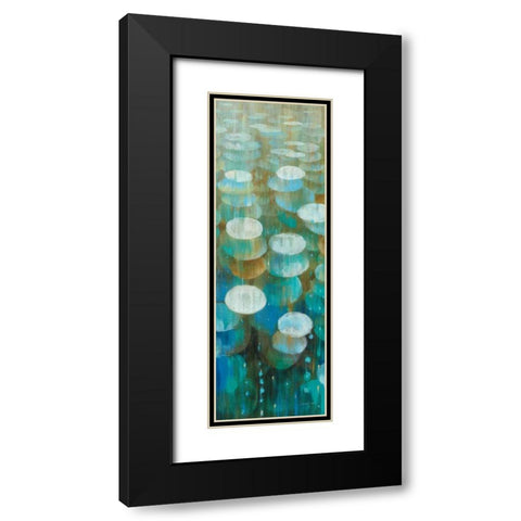 Raindrops II Black Modern Wood Framed Art Print with Double Matting by Nai, Danhui