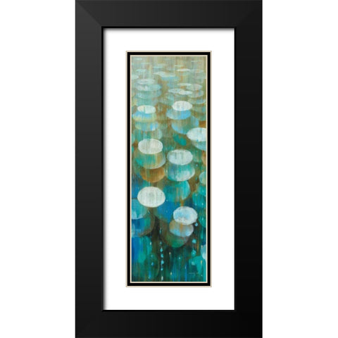 Raindrops II Black Modern Wood Framed Art Print with Double Matting by Nai, Danhui