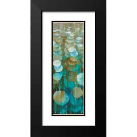 Raindrops III Black Modern Wood Framed Art Print with Double Matting by Nai, Danhui