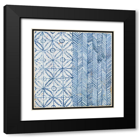 Maki Tile VII Black Modern Wood Framed Art Print with Double Matting by Lovell, Kathrine