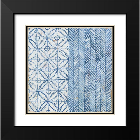 Maki Tile VII Black Modern Wood Framed Art Print with Double Matting by Lovell, Kathrine