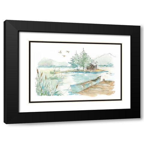 Lakehouse II on White Black Modern Wood Framed Art Print with Double Matting by Tavoletti, Anne