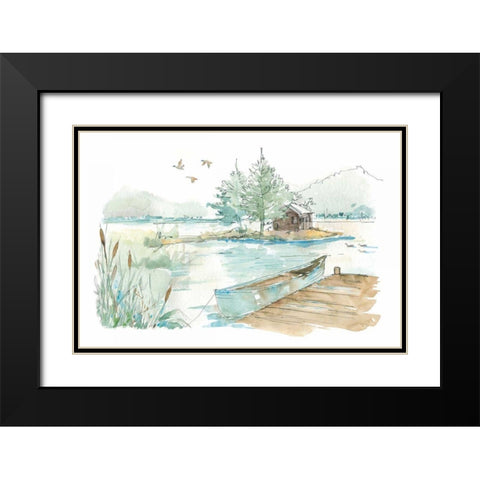 Lakehouse II on White Black Modern Wood Framed Art Print with Double Matting by Tavoletti, Anne