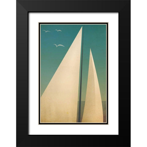 Sails I Black Modern Wood Framed Art Print with Double Matting by Fowler, Ryan