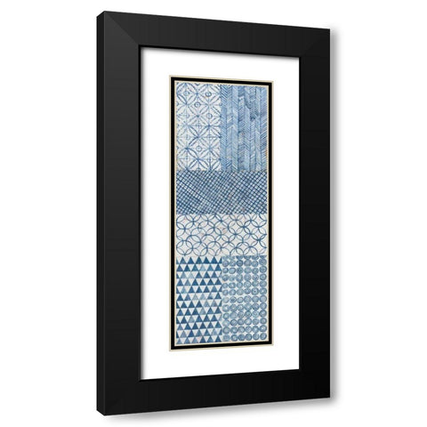 Maki Tile Panel I Black Modern Wood Framed Art Print with Double Matting by Lovell, Kathrine