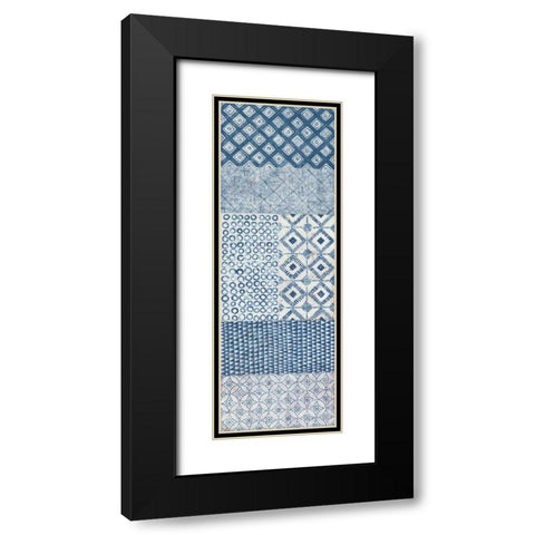 Maki Tile Panel II Black Modern Wood Framed Art Print with Double Matting by Lovell, Kathrine