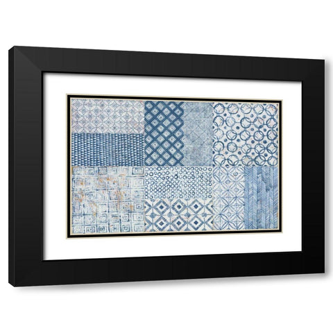 Maki Tile XVII Black Modern Wood Framed Art Print with Double Matting by Lovell, Kathrine