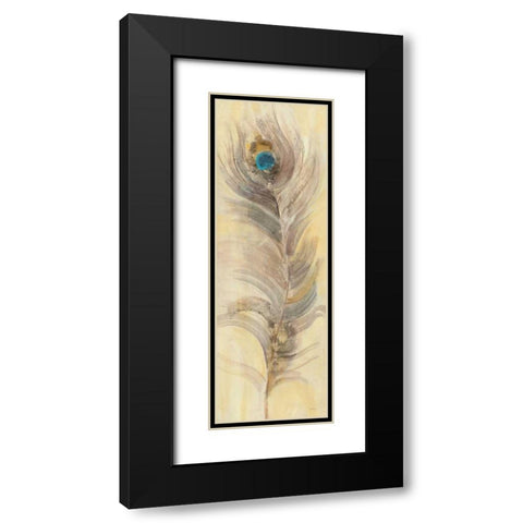 Blue Eyed Feathers II Black Modern Wood Framed Art Print with Double Matting by Hristova, Albena