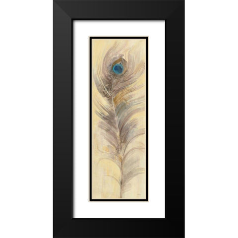 Blue Eyed Feathers III Black Modern Wood Framed Art Print with Double Matting by Hristova, Albena