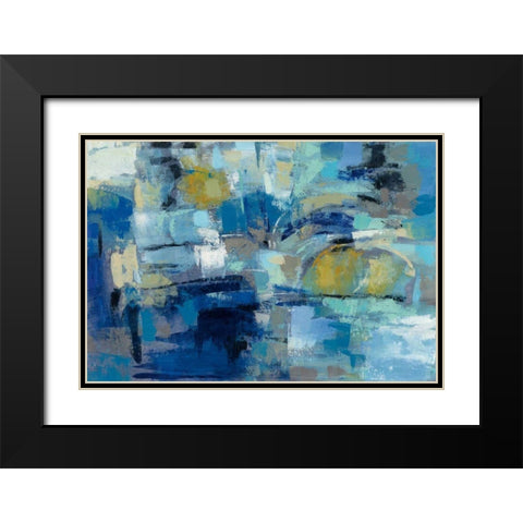 Ultramarine Waves III Black Modern Wood Framed Art Print with Double Matting by Vassileva, Silvia