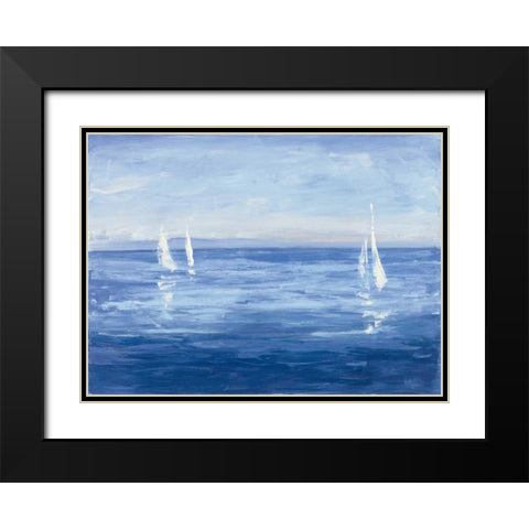 Open Sail Black Modern Wood Framed Art Print with Double Matting by Purinton, Julia