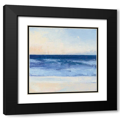 True Blue Ocean II Black Modern Wood Framed Art Print with Double Matting by Purinton, Julia