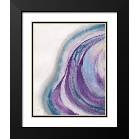 Watercolor Geode I Black Modern Wood Framed Art Print with Double Matting by Paschke, Chris