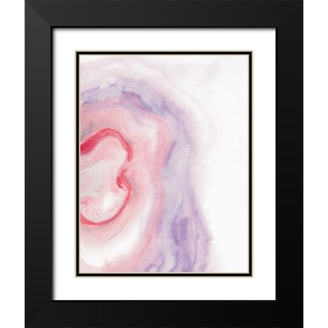 Watercolor Geode VIII Black Modern Wood Framed Art Print with Double Matting by Paschke, Chris