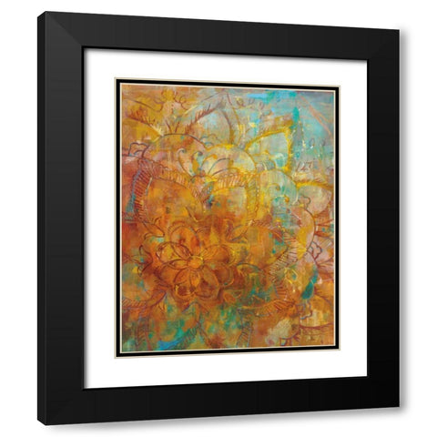 Bohemian Abstract Bright Black Modern Wood Framed Art Print with Double Matting by Nai, Danhui