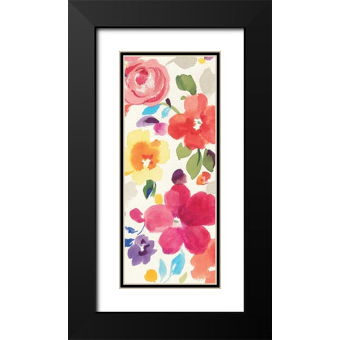 Popping Florals II Black Modern Wood Framed Art Print with Double Matting by Nai, Danhui