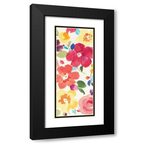 Popping Florals III Black Modern Wood Framed Art Print with Double Matting by Nai, Danhui