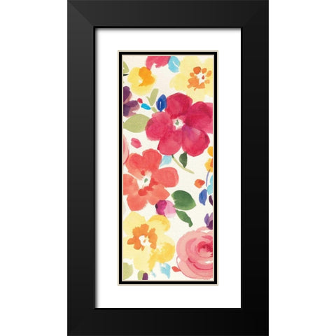 Popping Florals III Black Modern Wood Framed Art Print with Double Matting by Nai, Danhui