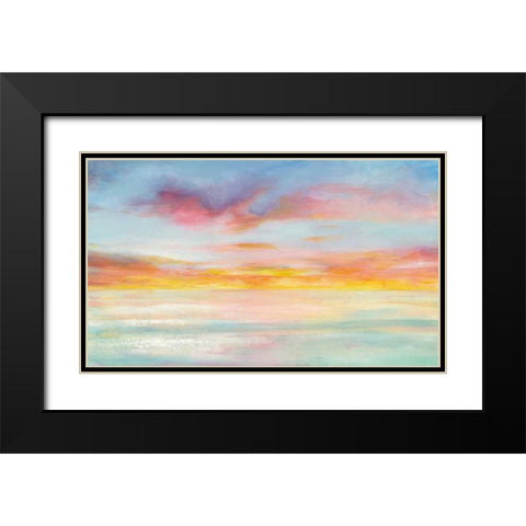 Pastel Sky Black Modern Wood Framed Art Print with Double Matting by Nai, Danhui