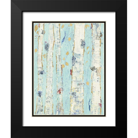 Far From Blue II Gold Leaves Black Modern Wood Framed Art Print with Double Matting by Day, Kellie