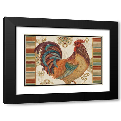 Rooster Rainbow IVA Black Modern Wood Framed Art Print with Double Matting by Brissonnet, Daphne