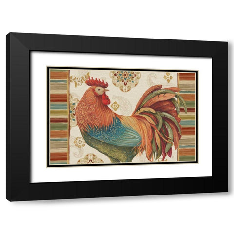 Rooster Rainbow IA Black Modern Wood Framed Art Print with Double Matting by Brissonnet, Daphne