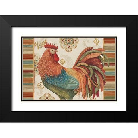 Rooster Rainbow IA Black Modern Wood Framed Art Print with Double Matting by Brissonnet, Daphne
