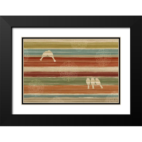 Mumbai Rainbow Birds I Black Modern Wood Framed Art Print with Double Matting by Daphne, Brissonnet
