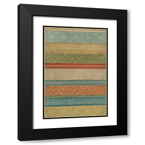 Batik Stripes II Black Modern Wood Framed Art Print with Double Matting by Brissonnet, Daphne