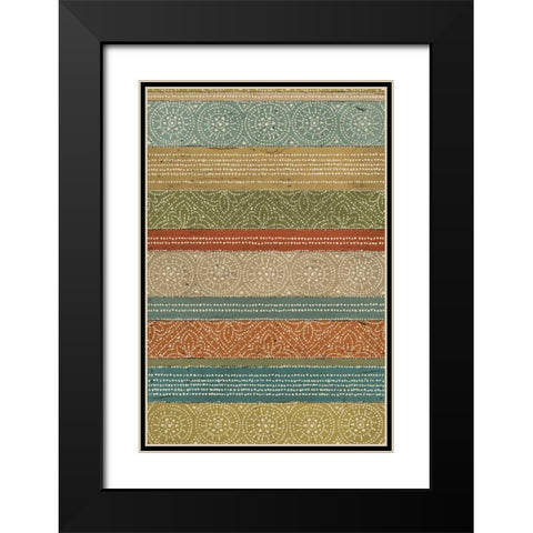 Batik Stripes II Black Modern Wood Framed Art Print with Double Matting by Brissonnet, Daphne