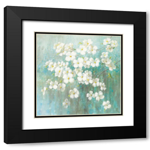 Spring Dream I Abstract Black Modern Wood Framed Art Print with Double Matting by Nai, Danhui
