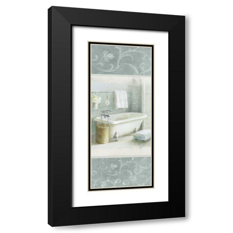 Refreshing Bath Brocade III Black Modern Wood Framed Art Print with Double Matting by Nai, Danhui