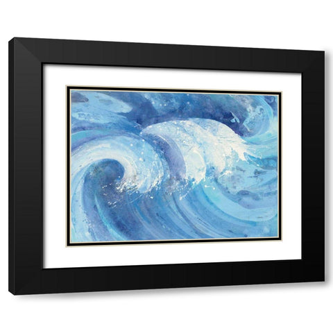 The Big Wave Black Modern Wood Framed Art Print with Double Matting by Hristova, Albena