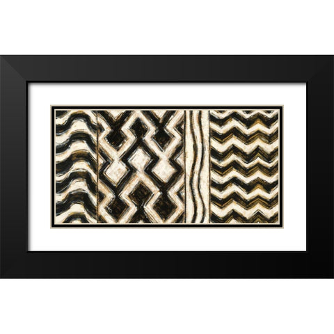 Black and Gold Geometric VII Black Modern Wood Framed Art Print with Double Matting by Novak, Shirley