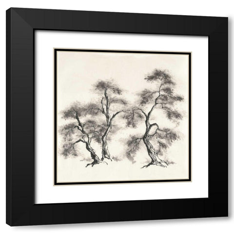 Sumi Tree III Black Modern Wood Framed Art Print with Double Matting by Paschke, Chris