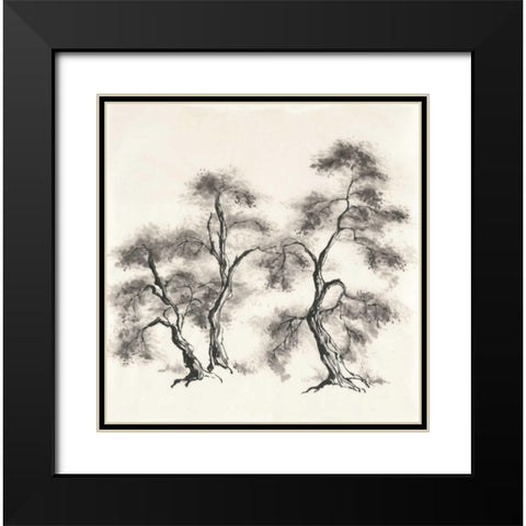 Sumi Tree III Black Modern Wood Framed Art Print with Double Matting by Paschke, Chris