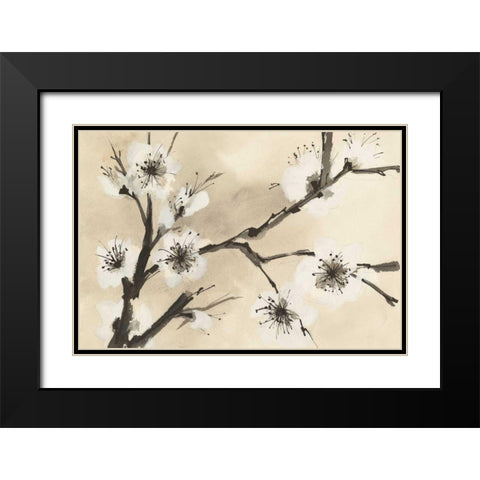 Spring Blossoms II Crop Black Modern Wood Framed Art Print with Double Matting by Paschke, Chris
