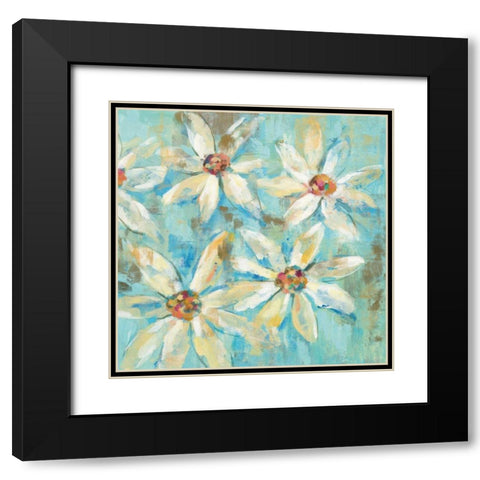 Fjord Floral II Black Modern Wood Framed Art Print with Double Matting by Vassileva, Silvia