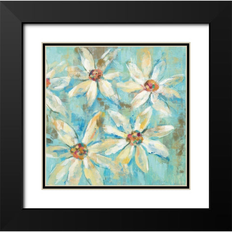 Fjord Floral II Black Modern Wood Framed Art Print with Double Matting by Vassileva, Silvia